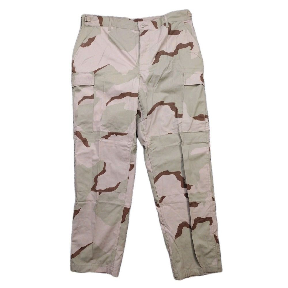 US Military 3 Color Desert Camo BDU Combat Pants Trousers Large Reg 90's Y2K